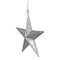 5.75" Silver Crackle Mirror Star Ornament