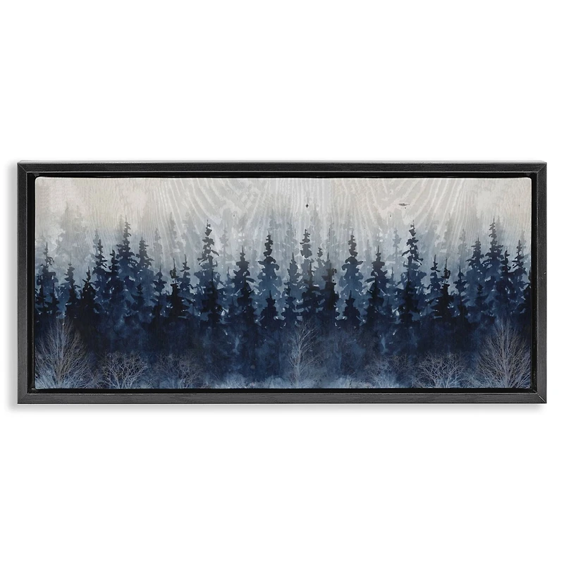 Stupell Industries Rustic Blue Forest Tree Line Floater Framed Art