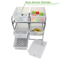 Mind Reader White 6 Drawer Rolling Utility Cart