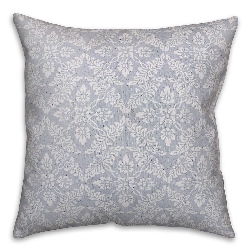 Medallion Blues Throw Pillow