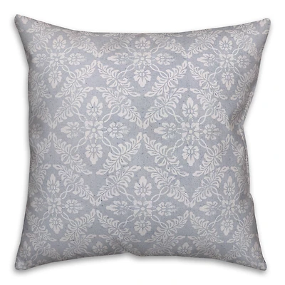 Medallion Blues Throw Pillow