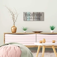 Stupell Industries Together We Make a Family Quote Rustic Sign Home Text Canvas Wall Art