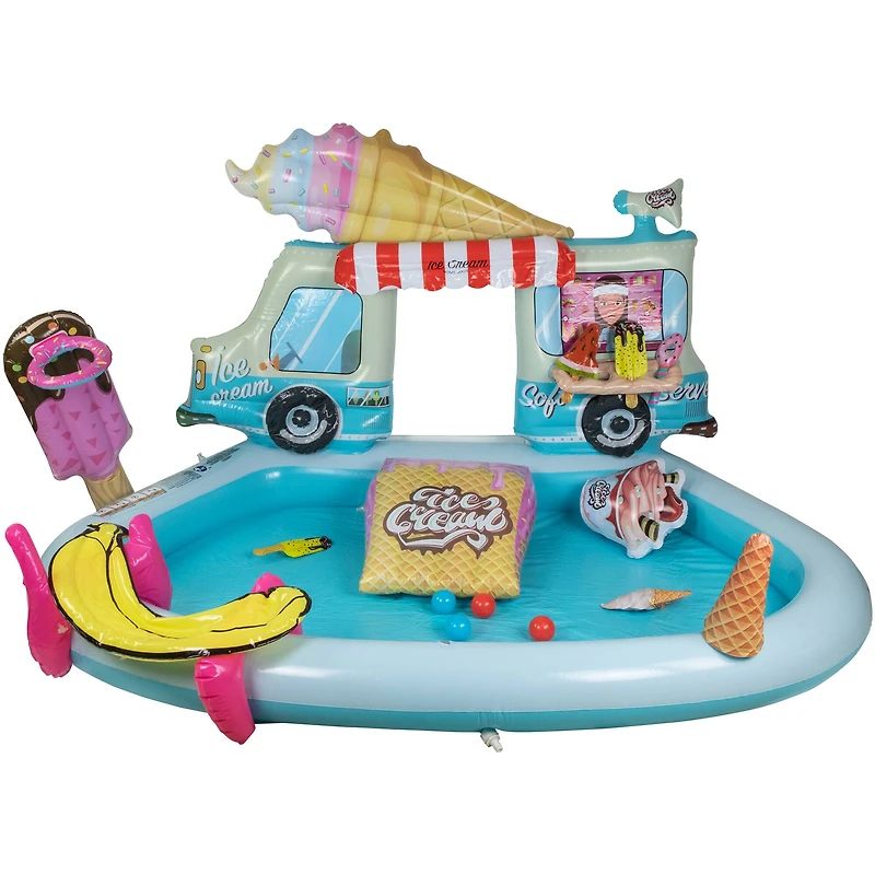 7ft. Ice Cream Truck Inflatable Swimming Spray Pool & Play Center