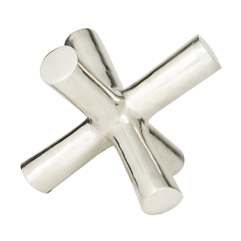 10.5" Silver Aluminum Jack Abstract Sculpture