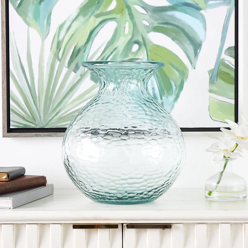 13" Clear Recycled Glass Vase