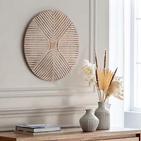 Habitat Robia 20" Distressed Gray Carved Wood Wall Art