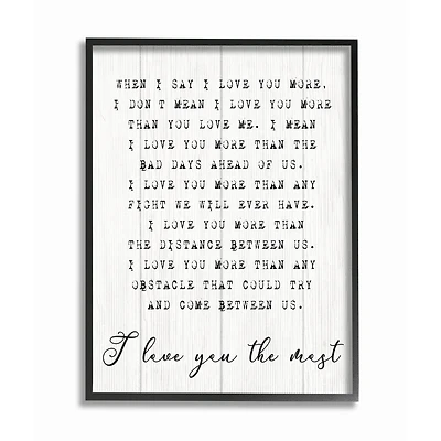 Stupell Industries I Love You The Most Inspirational Black Framed Wall Art