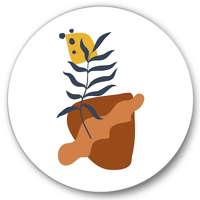 Designart - Elementary Shapes With Abstract Flowers Plants VI