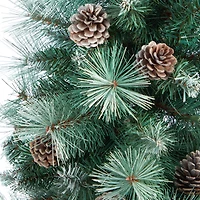4.5ft. Pre-Lit Frosted Tip British Columbia Mountain Pine Artificial Christmas Tree In Decorative Urn, 100 Clear Lights