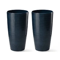 Glitzhome® 22.5" Turquoise Faux Ceramic Textured Planters, 2ct.