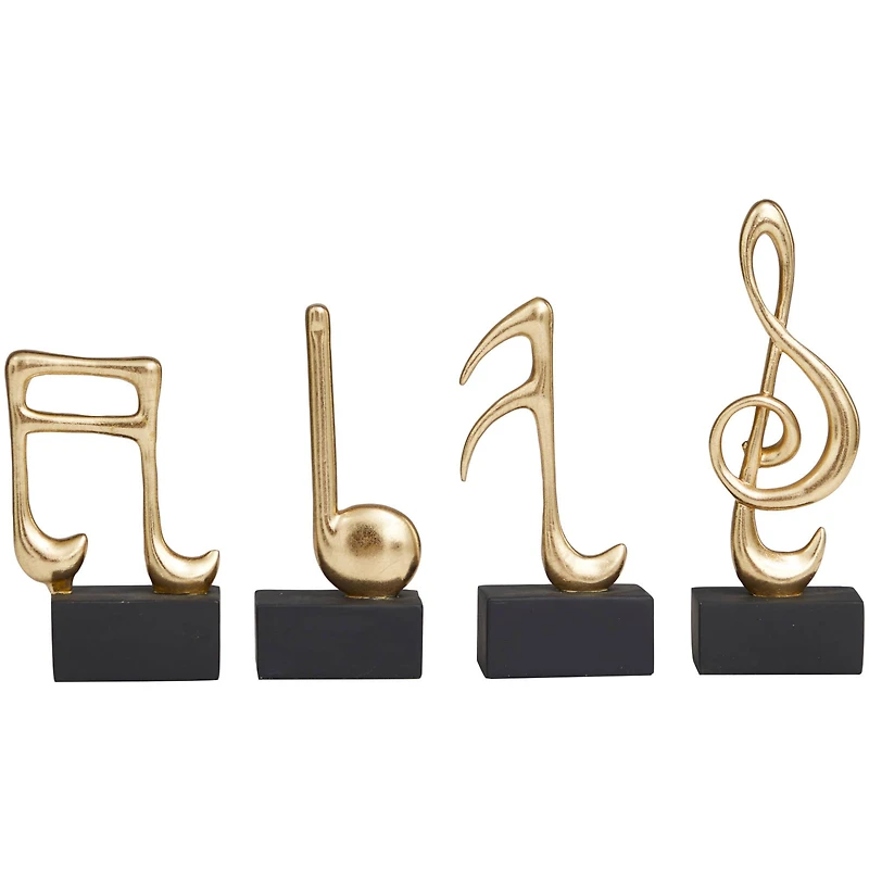 Novogratz Gold Musical Notes Sculpture Set