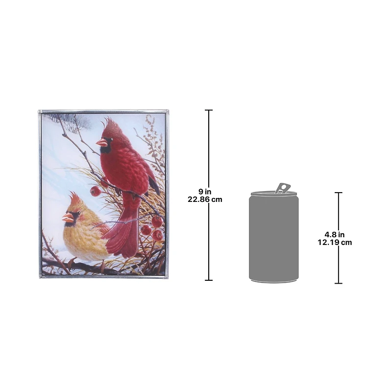 Design Toscano Windy Cardinal Birds Art Glass
