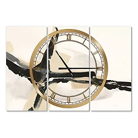 Designart 'Creamy Tan Form Ii Modern Multipanel Wall Clock