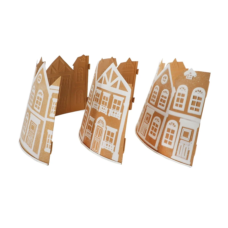 26.75" Brown & White Metal Gingerbread Village Tree Collar by Ashland®