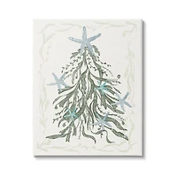 Stupell Industries Nautical Christmas Tree Sea Life Canvas Wall Art