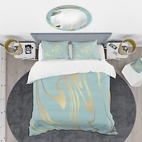 Designart 'Golden Marble Design I' Mid-Century Duvet Cover Set