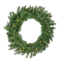 30" Pre-Lit Buffalo Fir Artificial Wreath, Warm White LED Lights