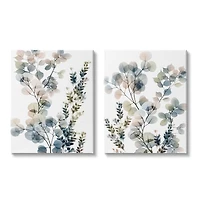 Stupell Industries Collage of Translucent Plants Blue Green BeigeCanvas Wall Art