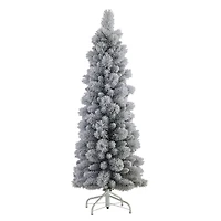 4.5ft. Unlit Flocked Pencil Artificial Christmas Tree