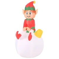 5ft. Airflowz Inflatable Elf on Ornament with Swirling Lights