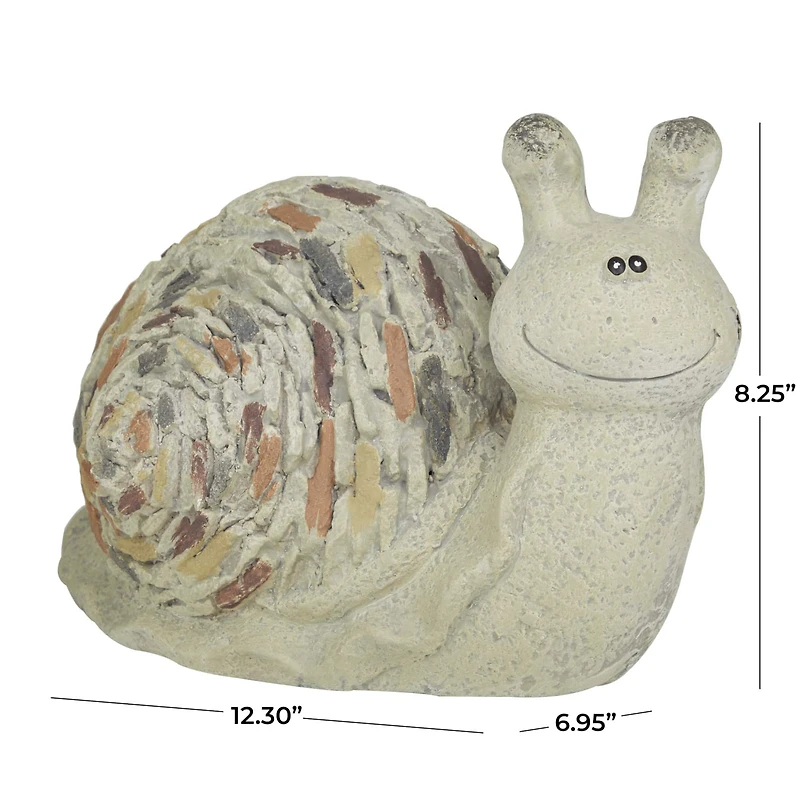 Grey Polystone Farmhouse Garden Sculpture 8" x 12" x 7"