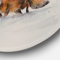Designart - Red Fox Running In White Snow I
