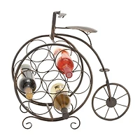 21"  Rustic Brass Bicycle Wine Holder Rack