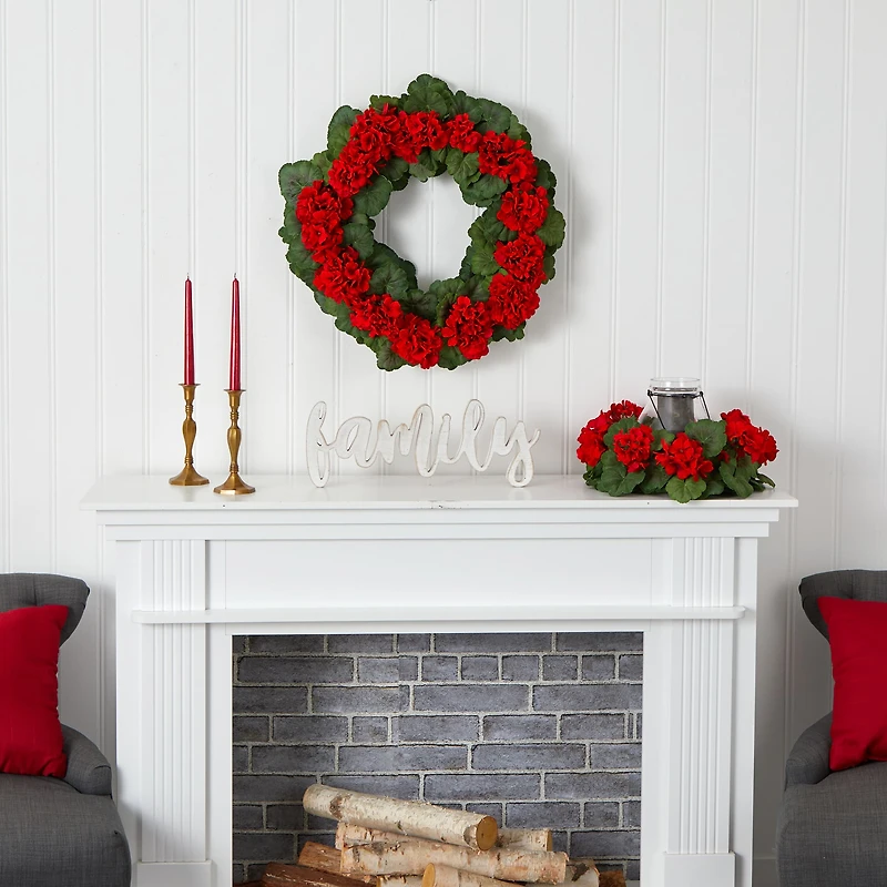 26" Geranium Wreath