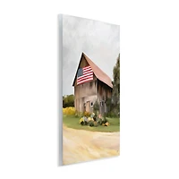 Stupell Industries Rural Americana Home Countryside Farm Flag Painting Wall Plaque Art