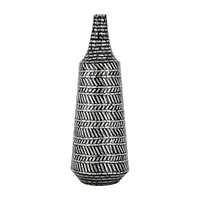 Black Shell Contemporary Vase, 28" x 10" x 10"