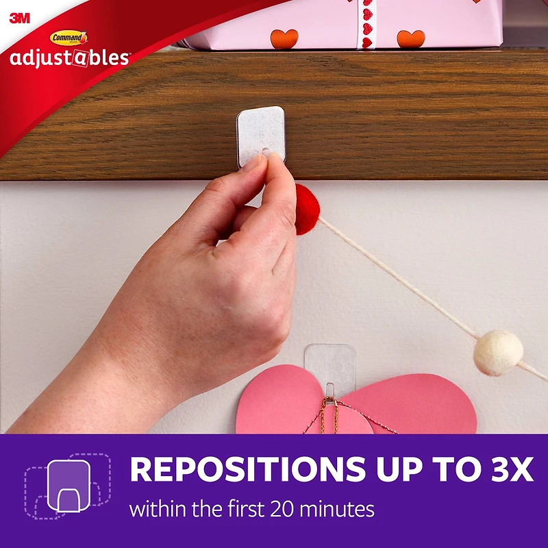 Command™ Adjustables™ Mini Hooks, Clear