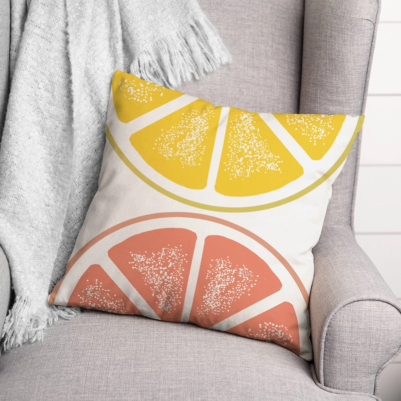 Lemon & Grapefruit Throw Pillow