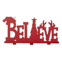 Glitzhome® 14.5'' BELIEVE Metal Christmas Stocking Holder