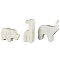 Cream Marble Safari Animals Abstract Sculptures, 3ct.