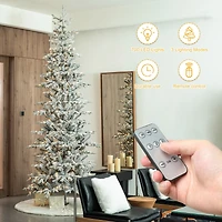 10ft. Pre-Lit Deluxe Flocked Fir Artificial Christmas Tree, Warm White Lights