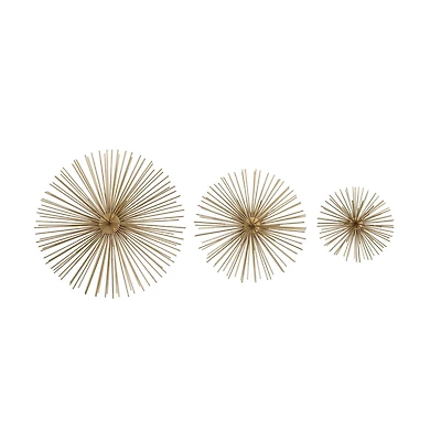 Gold Tin Contemporary Abstract Wall Accent Set