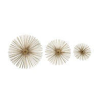 Gold Tin Contemporary Abstract Wall Accent Set