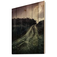 Designart - Muddy Road Under Full Moon