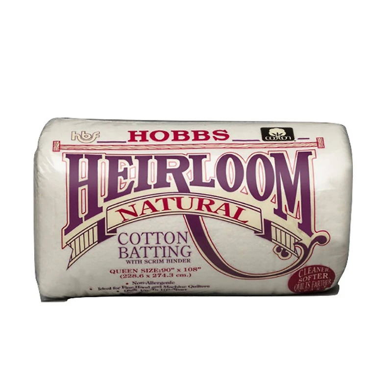 Hobbs Heirloom® 100% Natural Cotton Batting, 90" x 108"