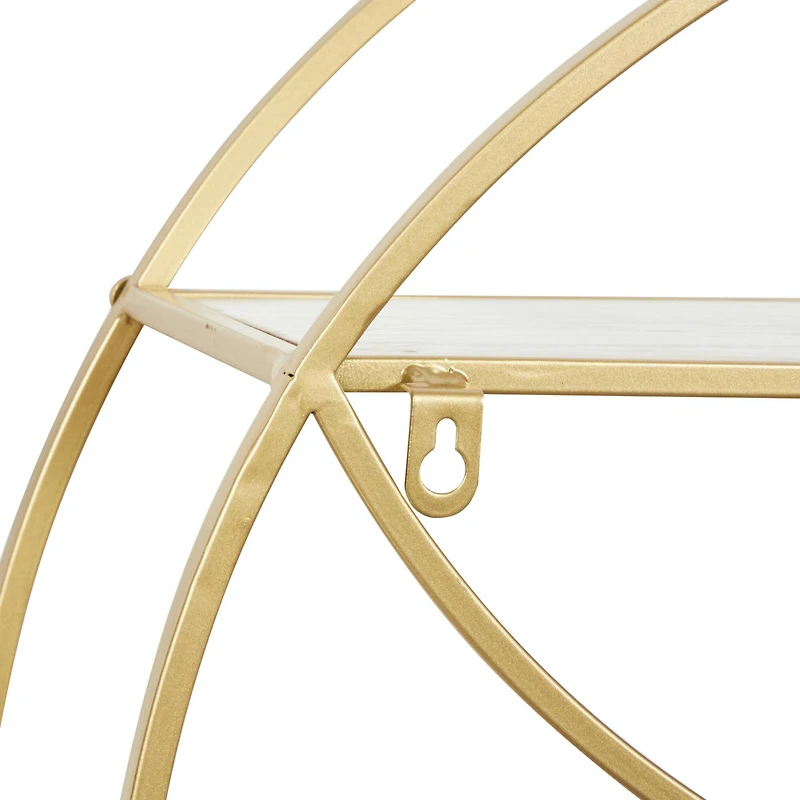 CosmoLiving by Cosmopolitan Gold Metal Contemporary Wall Shelf, 22" x 22" x 7"