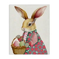 Stupell Industries Easter Bunny with Egg Basket Canvas Wall Art