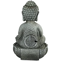 22" Buddha in Sukhasana Pose Outdoor Garden Water Fountain