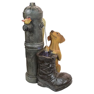 Design Toscano Fire Hydrant Pooch Sculptural Fountain