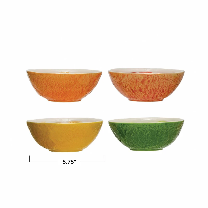 Hello Honey® 6" Hand-Painted Ceramic Fruit Bowl Set