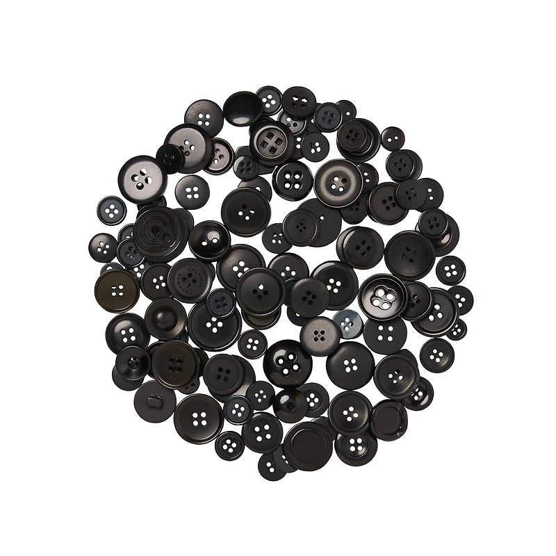 Black Buttons Value Pack By Loops & Threads®