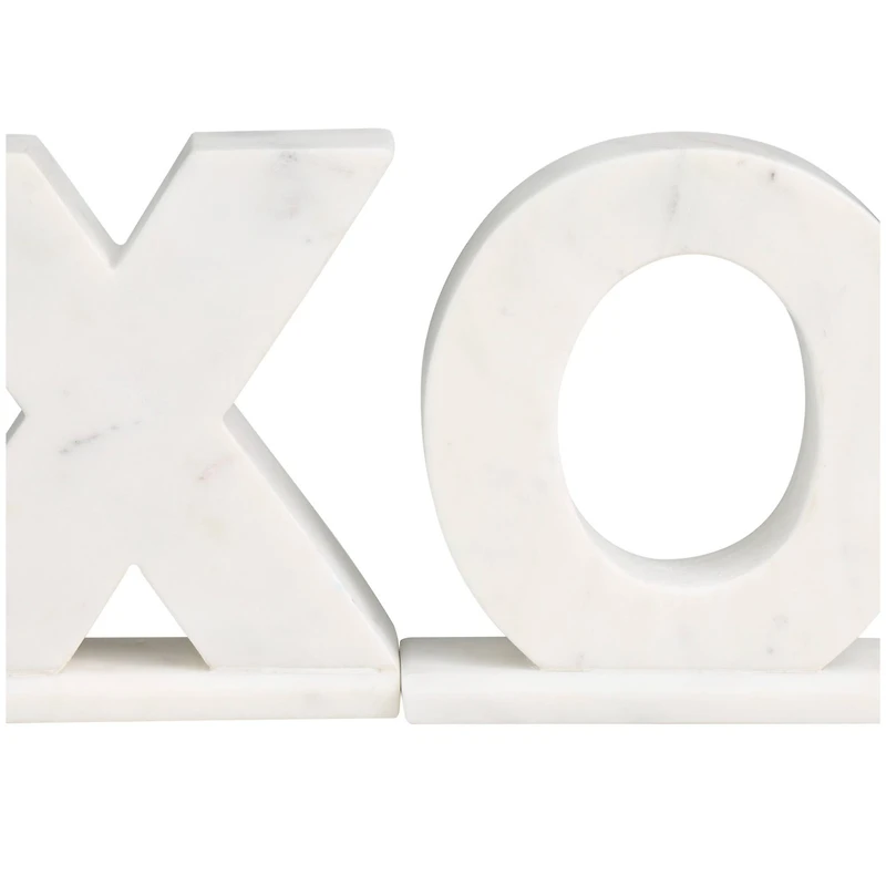 Marble X & O Bookends Set