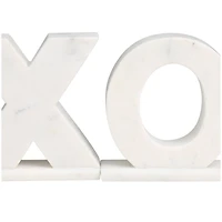 Marble X & O Bookends Set