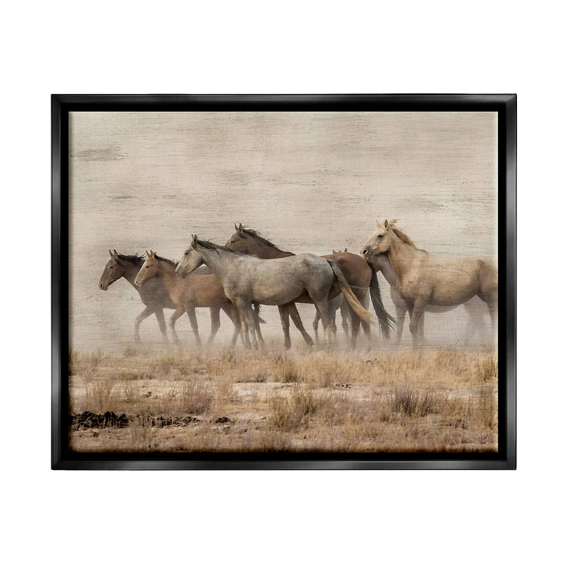 Stupell Industries Galloping Horse Herd Countryside Floater Framed Art