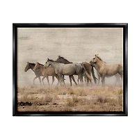 Stupell Industries Galloping Horse Herd Countryside Floater Framed Art