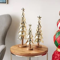 Gold Metal Layered Branch Christmas Tree Set 
